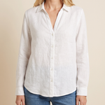 White roll tab sleeve blouse front