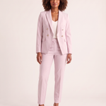 Notched Lapel Blazer and Straight Leg Trouser Set — colour