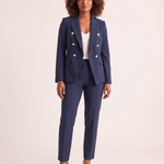 Notched Lapel Blazer and Straight Leg Trouser Set — colour