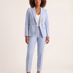 Notched Lapel Blazer and Straight Leg Trouser Set — front studio view