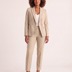 Notched Lapel Blazer and Straight Leg Trouser Set — colour