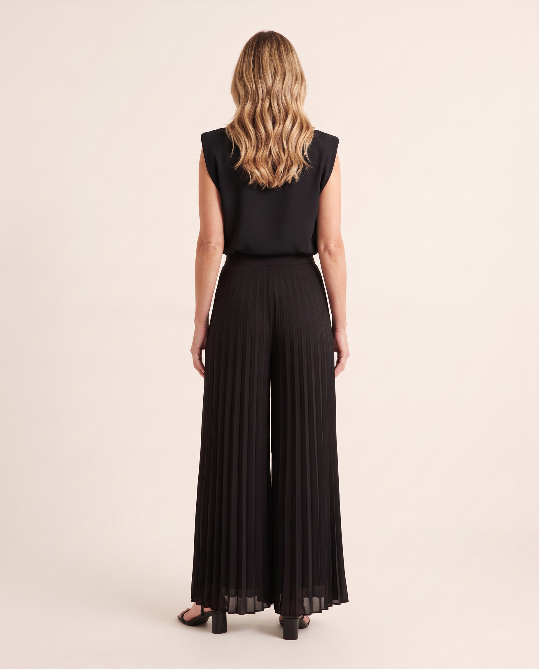 Pleated wide leg jumpsuit — product detail