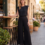Pleated wide leg jumpsuit — Australian lifestyle