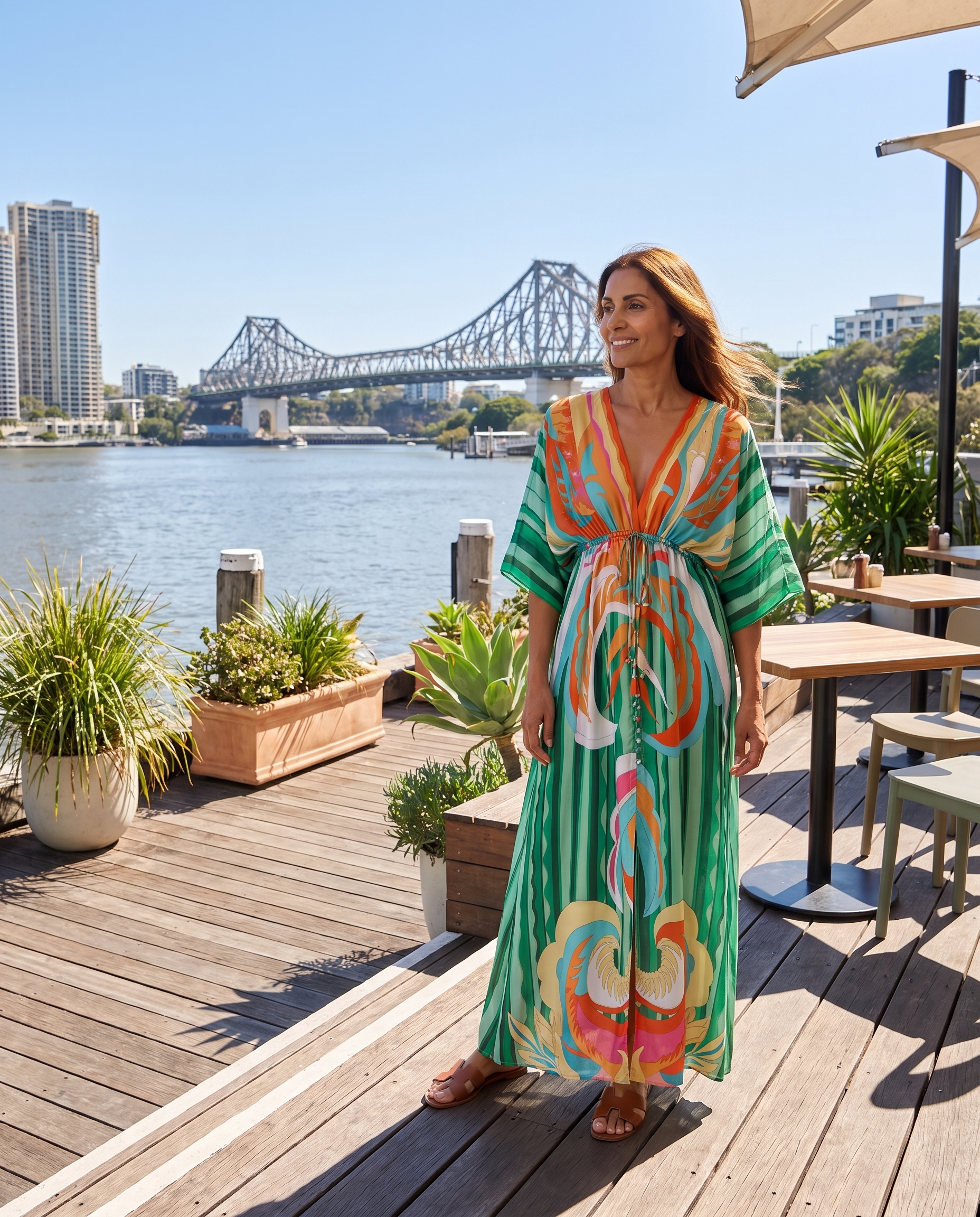 Printed Boho Maxi Dress with V Neck and Tie Waist — Australian lifestyle