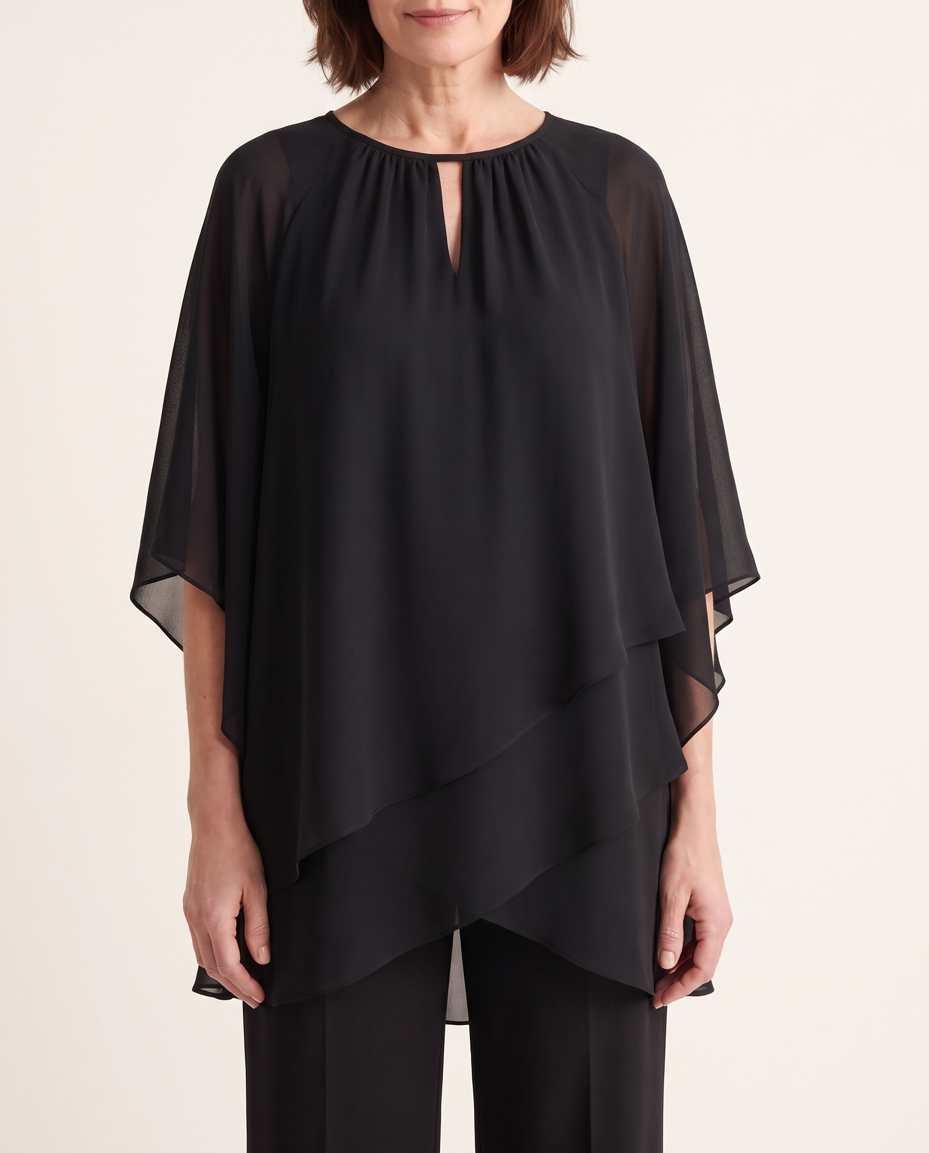 Layered Top and Wide Leg Pants Two Piece Set — product detail