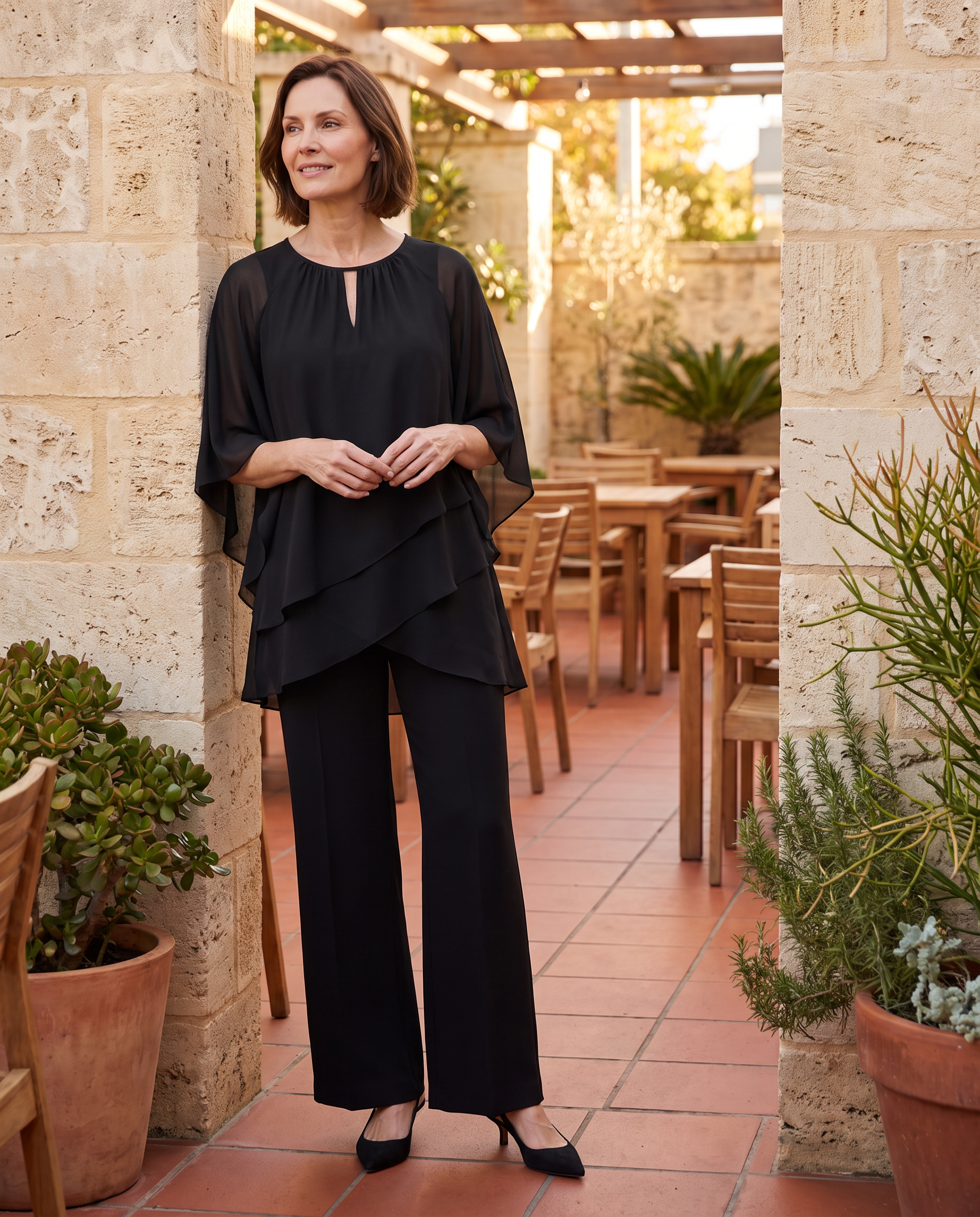 Layered Top and Wide Leg Pants Two Piece Set — Australian lifestyle