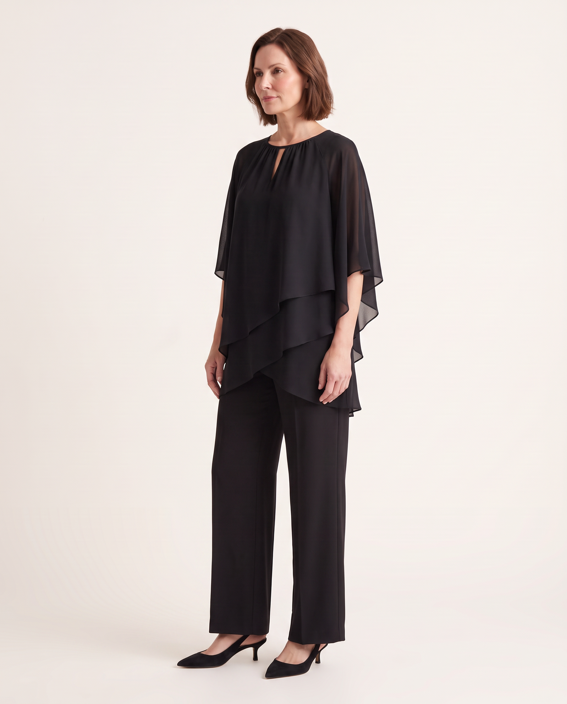 Layered Top and Wide Leg Pants Two Piece Set — product detail