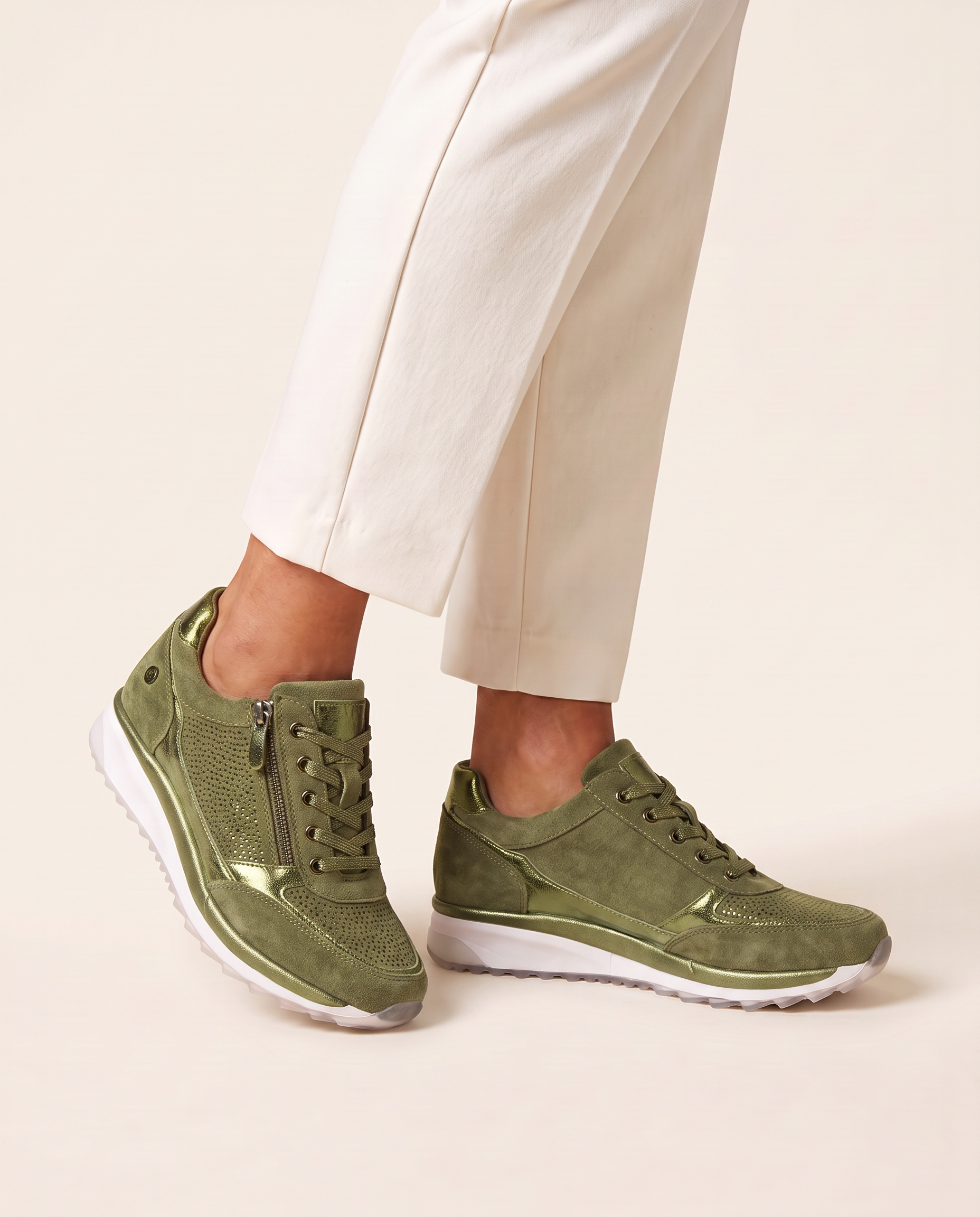 Camille Laurent | Orthopedic Zip Sneakers For Women — Green