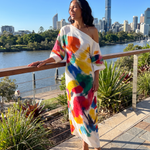 Abstract Print One Shoulder Maxi Dress — Australian lifestyle