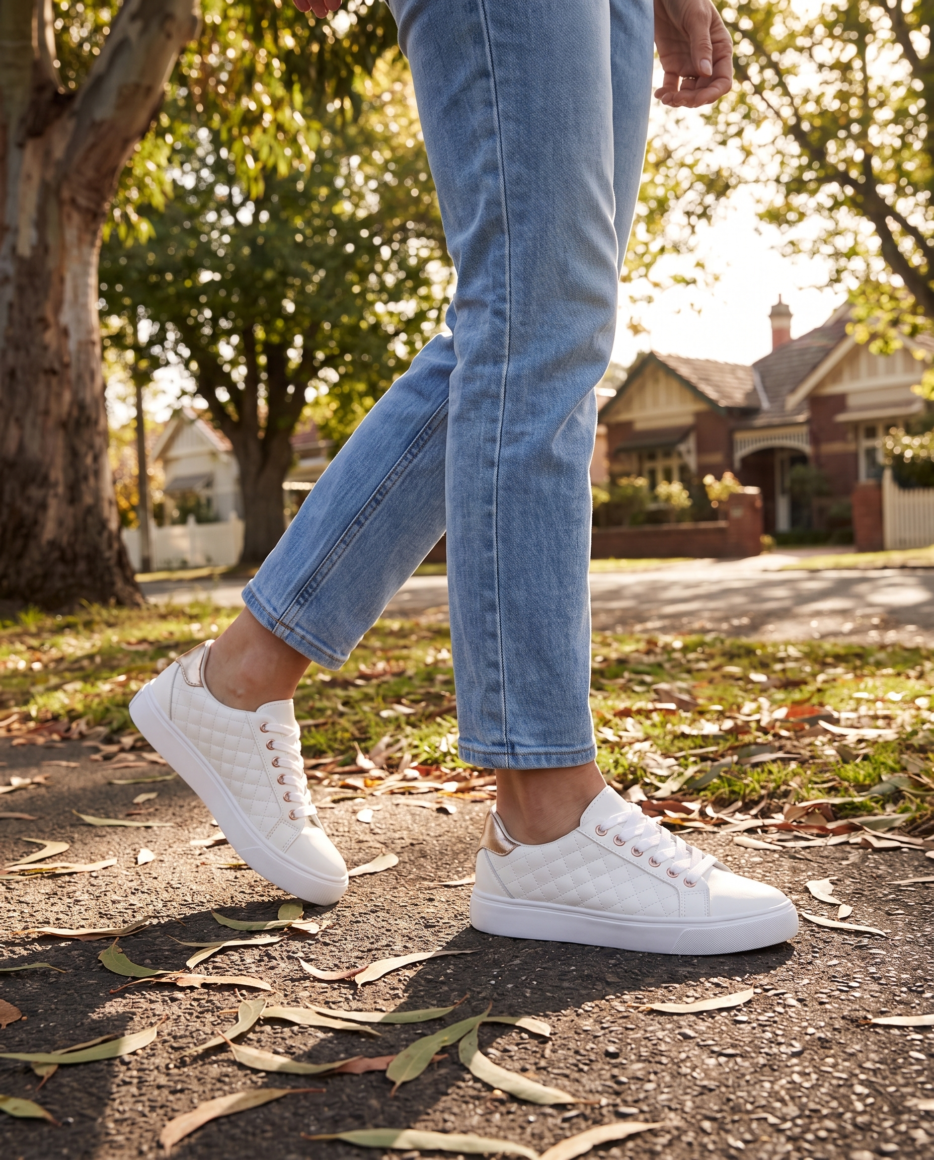 Women's Quilted Lace Up Sneakers — Australian lifestyle