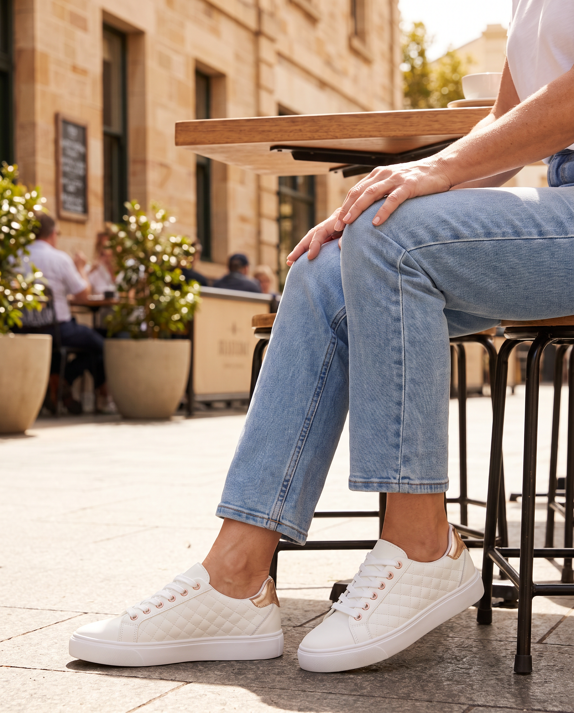 Women's Quilted Lace Up Sneakers — Australian lifestyle