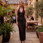 Black Lace Halter Neck Maxi Dress — Australian lifestyle