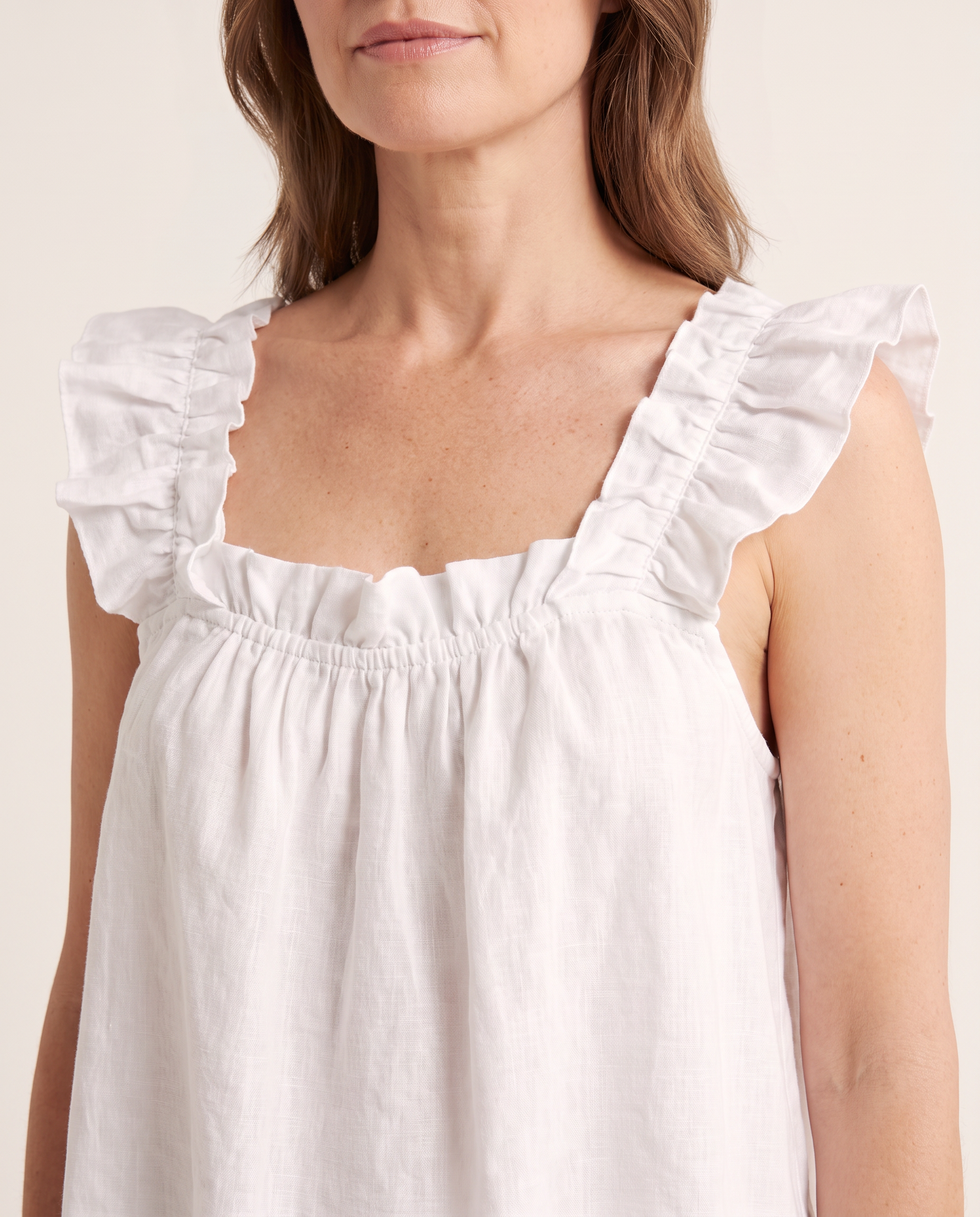 Ruffle Strap Linen Look Shorts Set — product detail