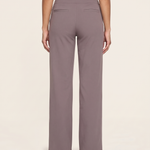 High Waist Straight Leg Yoga Pants in Taupe, studio back view