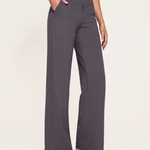 High Waist Straight Leg Yoga Pants in Grey, studio colour view