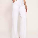 High Waist Straight Leg Yoga Pants in White, studio colour view