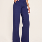 High Waist Straight Leg Yoga Pants in Blue, studio colour view
