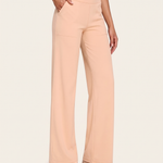 High Waist Straight Leg Yoga Pants in Apricot, studio colour view