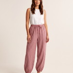 Checked Lantern Trousers with Drawstring Waist – primary product view
