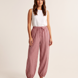 Checked Lantern Trousers with Drawstring Waist – primary product view