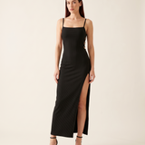 Spaghetti Strap Bodycon Maxi Dress with High Split – primary product view