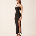 Spaghetti Strap Bodycon Maxi Dress with High Split – alternate product view