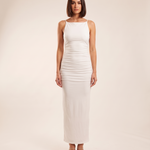 Ruched Maxi Dress with Split Back – primary product view