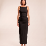 Ruched Maxi Dress with Split Back – product detail view 3