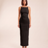 Ruched Maxi Dress with Split Back – product detail view 3