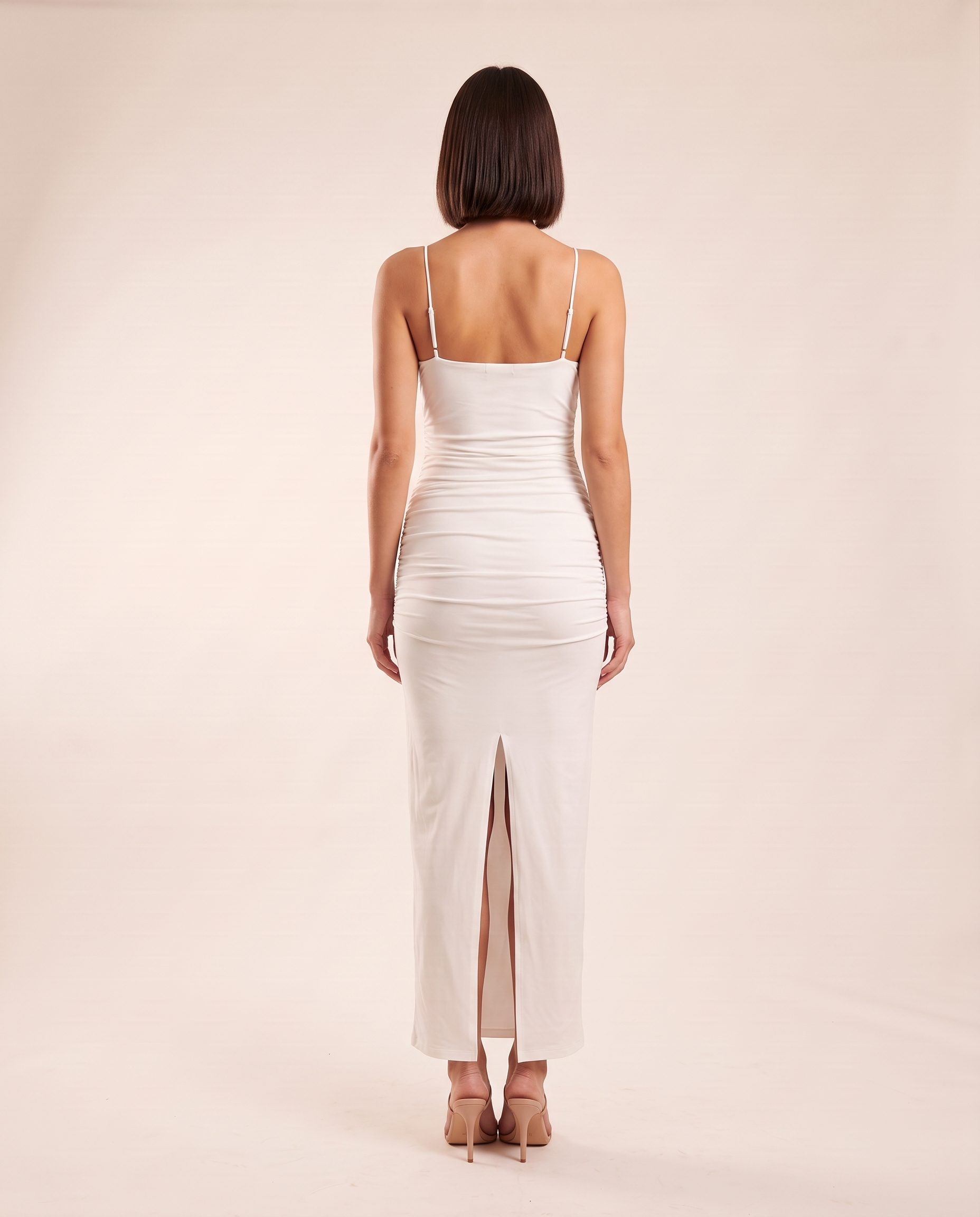 Ruched Maxi Dress with Split Back – alternate product view