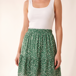 Green Printed Square Neck Sundress – product detail view 1