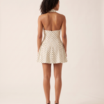 Polka Dot A Line Mini Dress with Halter Neck – alternate product view