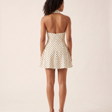 Polka Dot A Line Mini Dress with Halter Neck – alternate product view