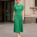 Knit Shirt Dress with Button Front – product detail view 2
