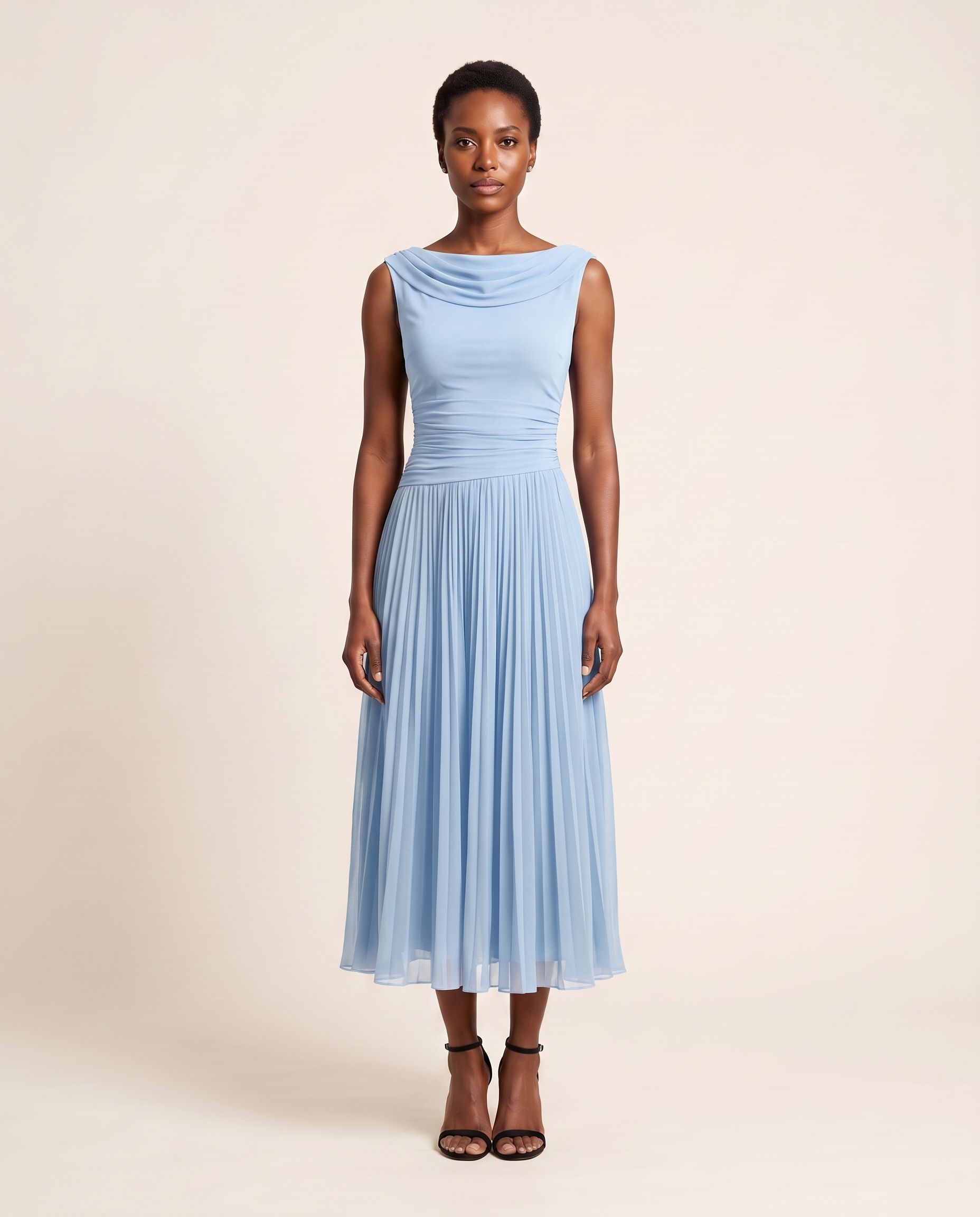 Occasion Midi Dress with Ruched Neckline – product detail view 5