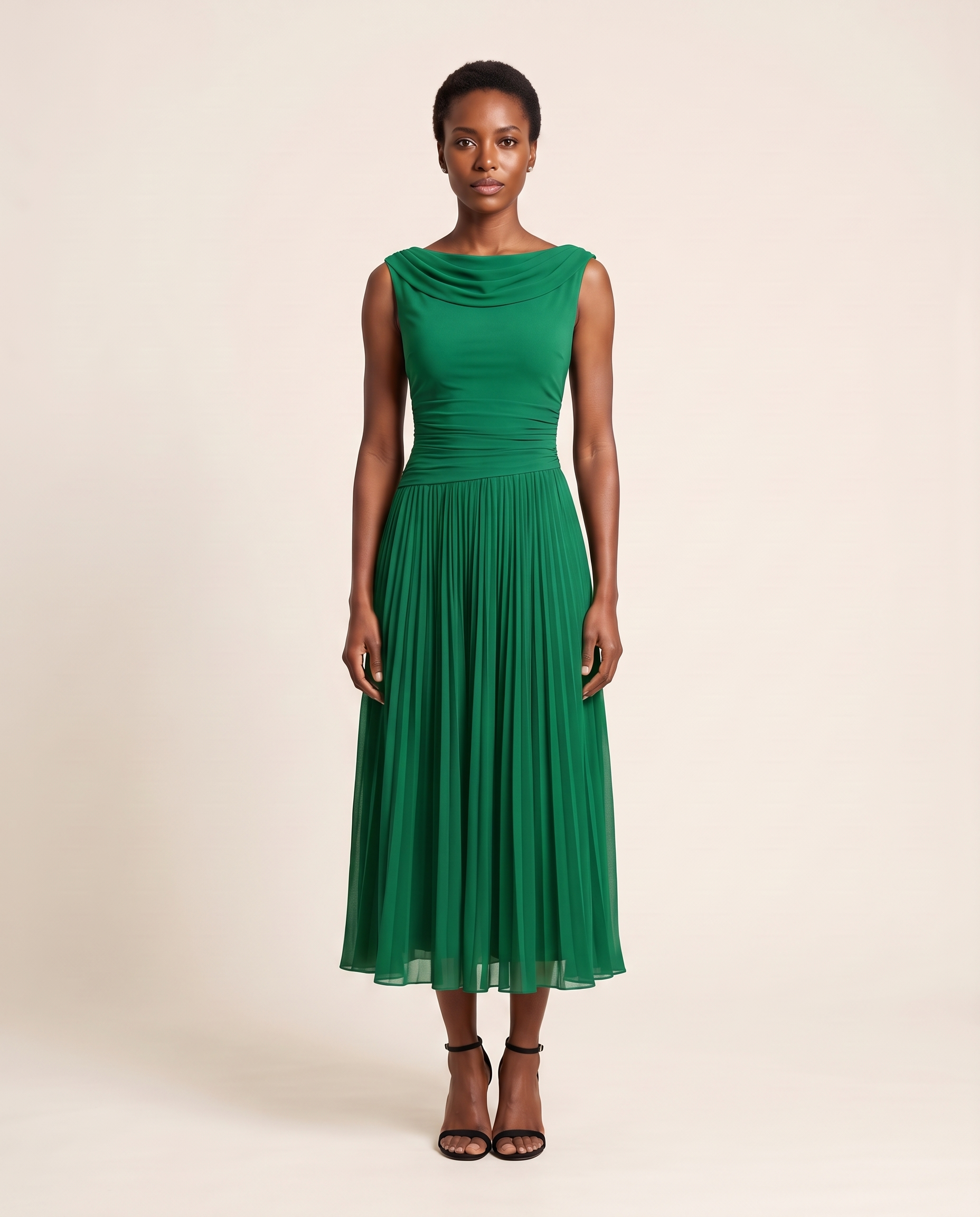 Occasion Midi Dress with Ruched Neckline – product detail view 6