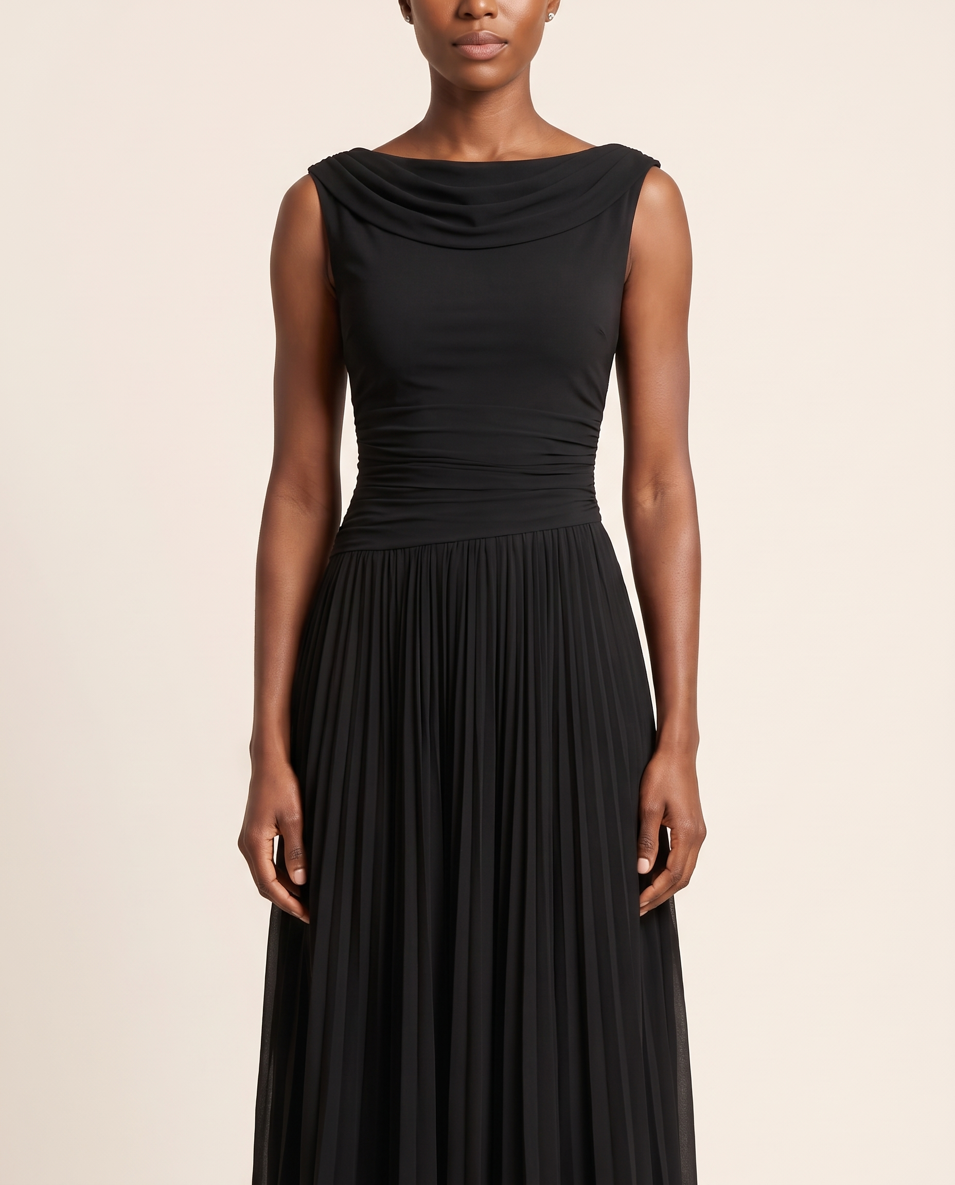 Occasion Midi Dress with Ruched Neckline – product detail view 1