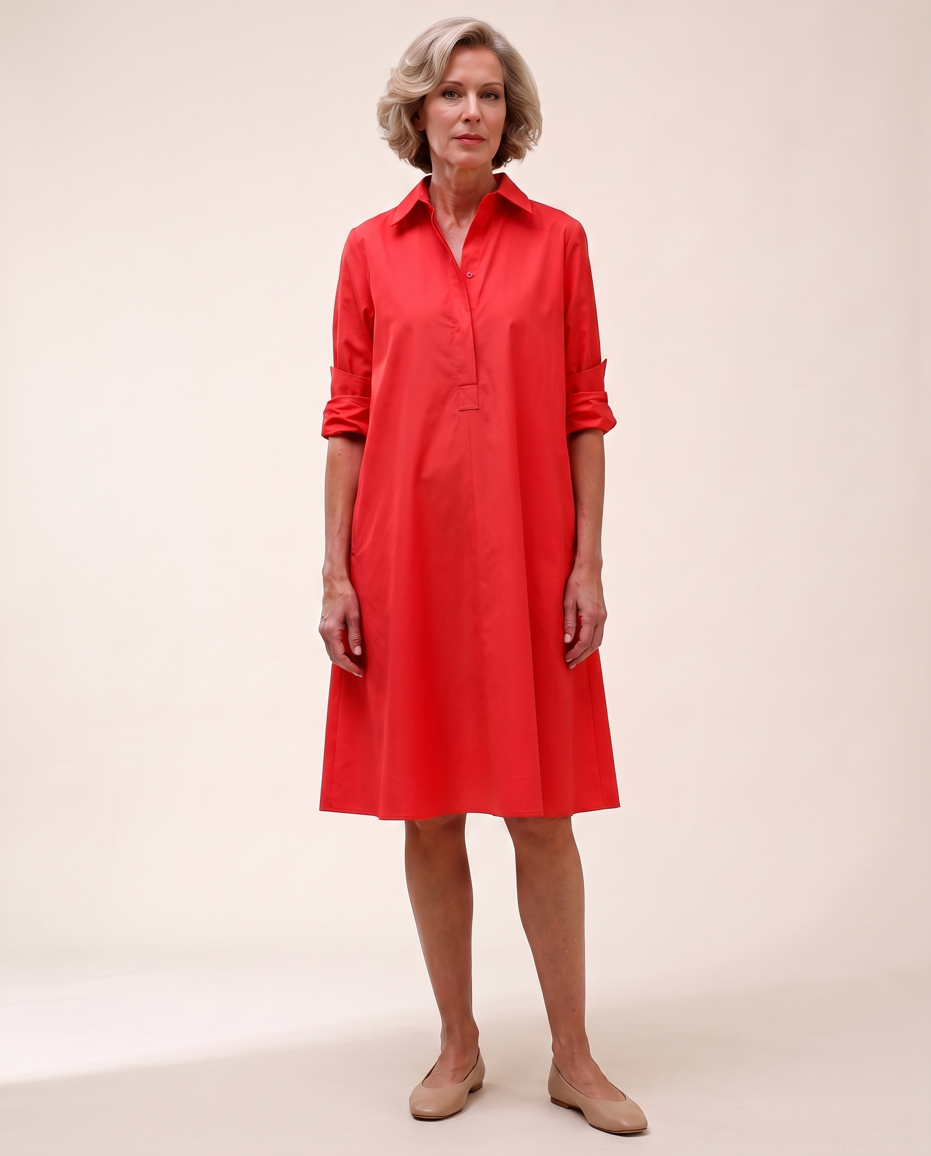 Collared A-Line Dress with Pockets – product detail view 4