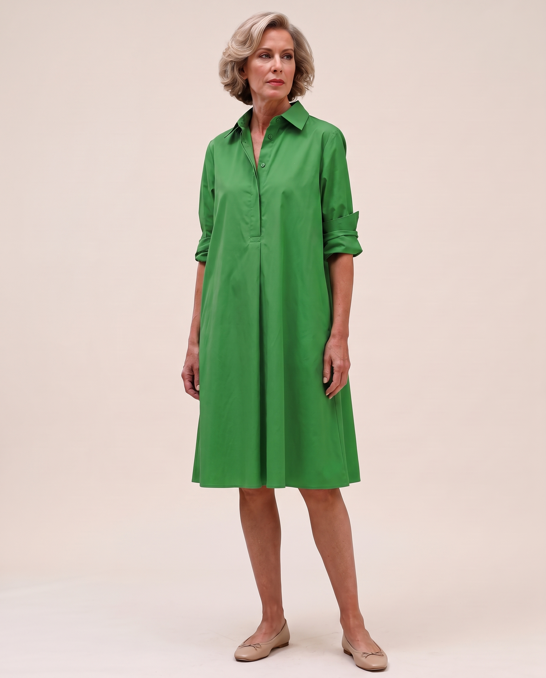 Collared A-Line Dress with Pockets – product detail view 5