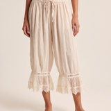 Floral Lace Lantern Trousers with Drawstring Waist – primary product view