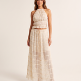 Halter Neck Top and Foldable Maxi Skirt Set – primary product view