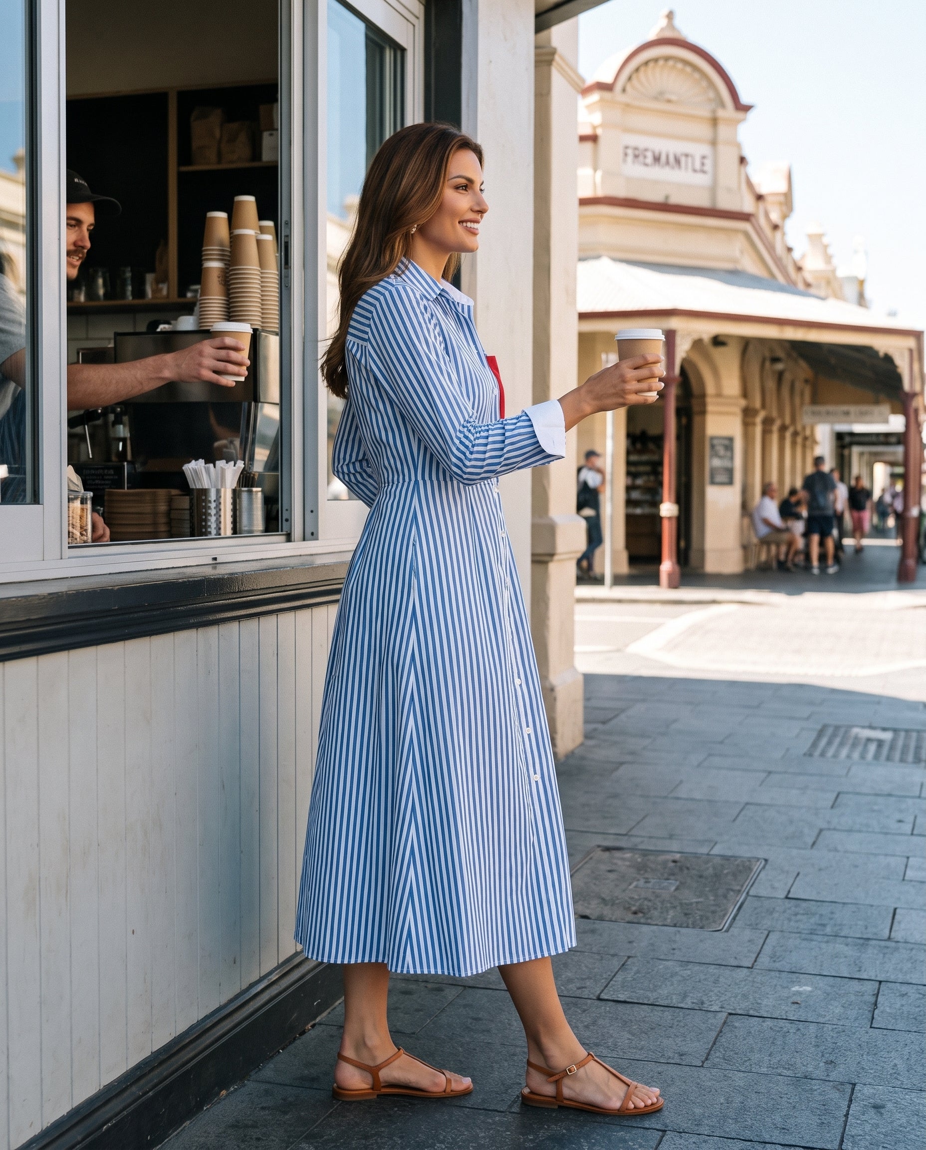 Brisa | Striped Chest-Pocket Shirt Dress — Australian lifestyle 1