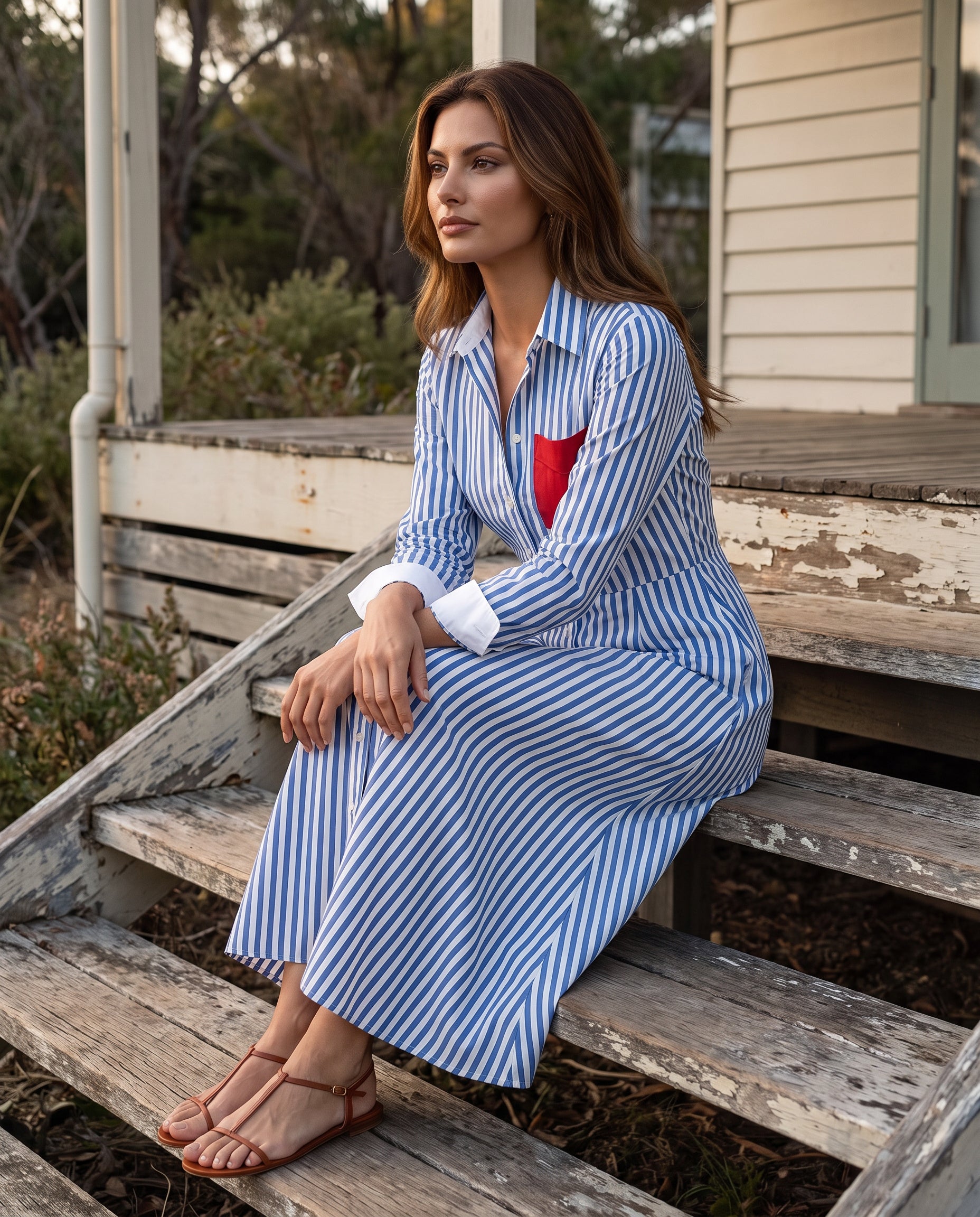 Brisa | Striped Chest-Pocket Shirt Dress — Australian lifestyle 2