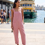Zaida | Striped Square-Neck Sleeveless Jumpsuit — Australian lifestyle 1
