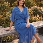 Monica | Wrap V-Neck Midi Wedding Guest Gowns — Australian lifestyle 2