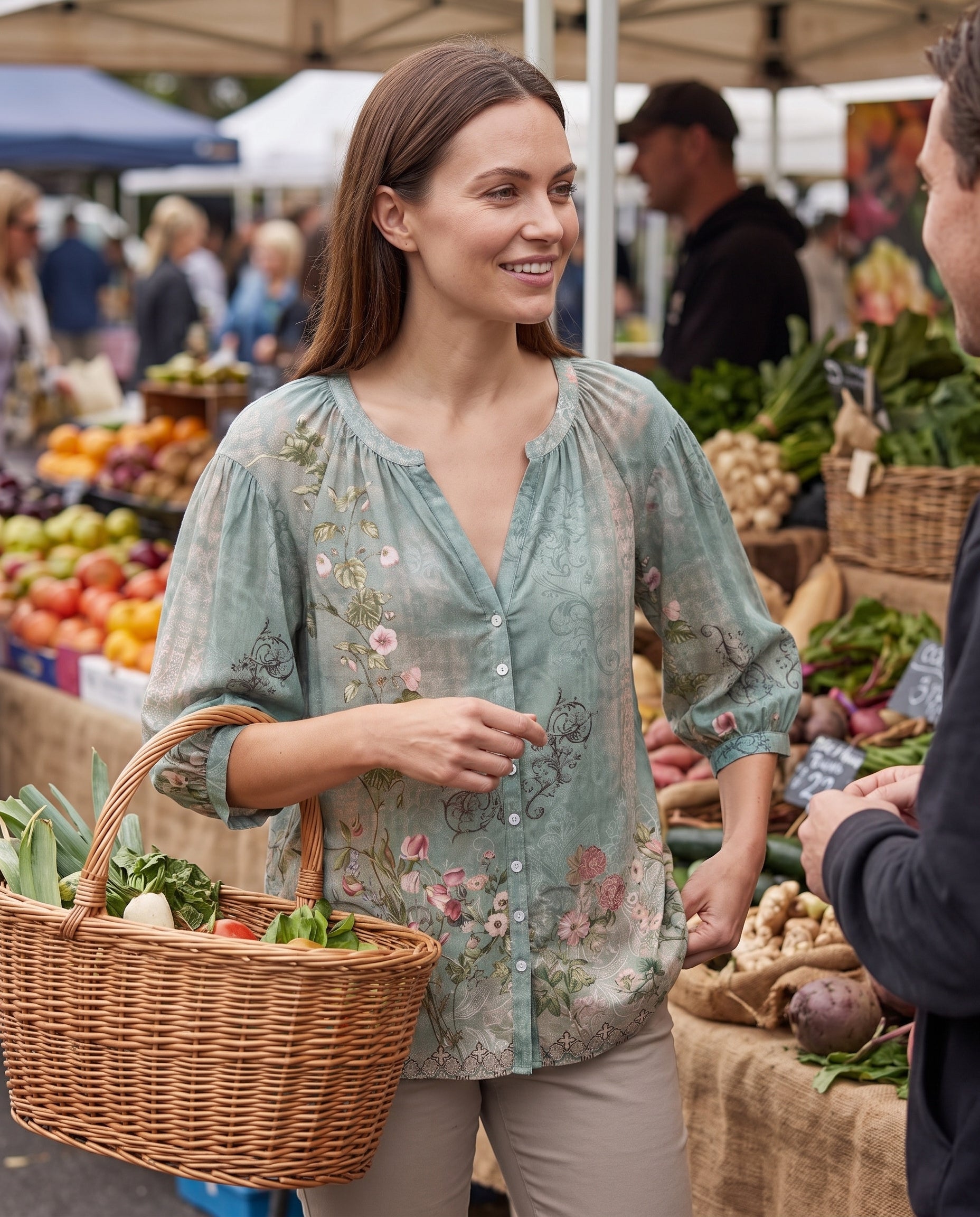 Brielle | Floral Button-Front Blouse — Australian lifestyle 1