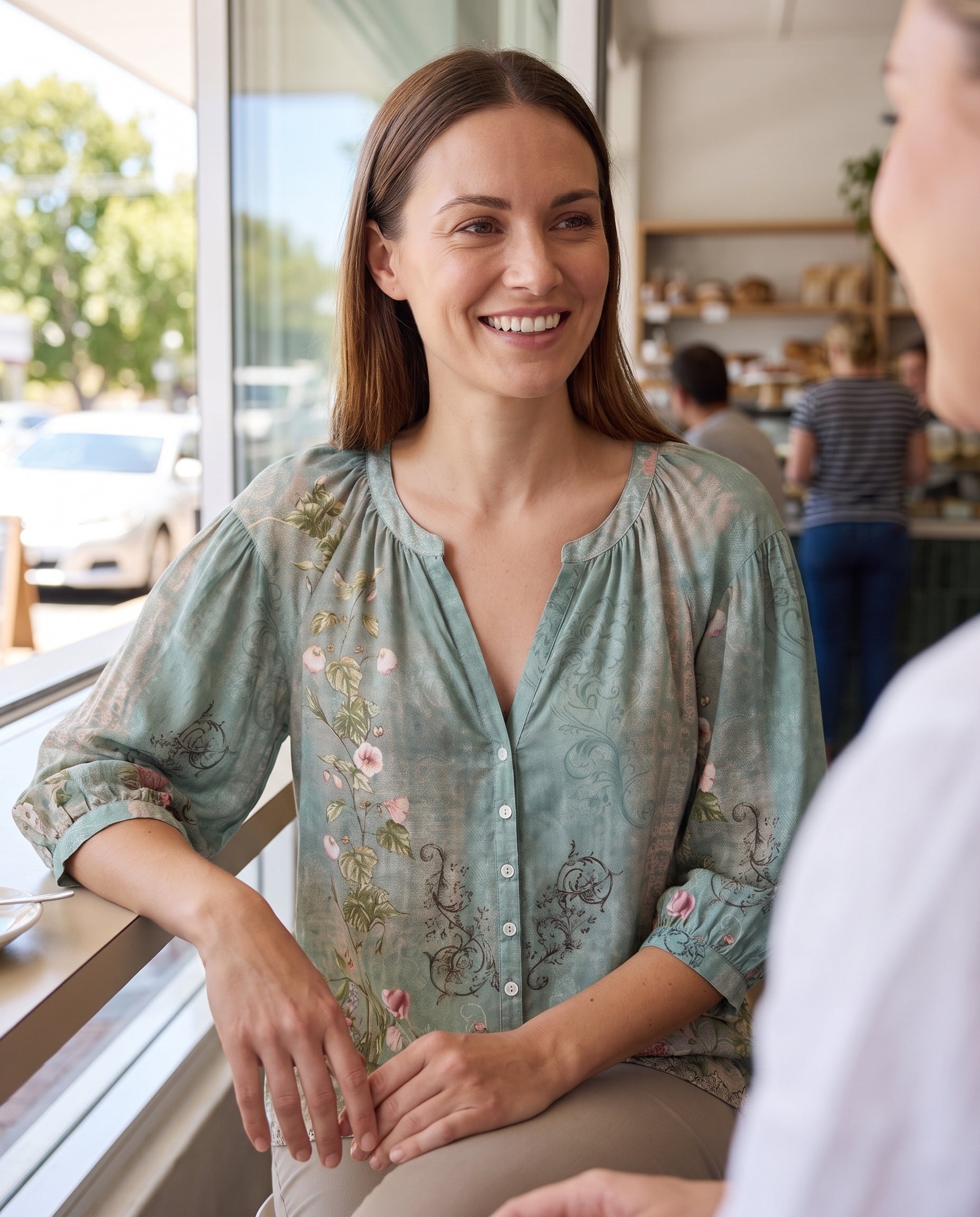 Brielle | Floral Button-Front Blouse — Australian lifestyle 2