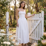 Arvelle | Pleated Strapless Midi Wedding Guest Gowns — Australian lifestyle 1