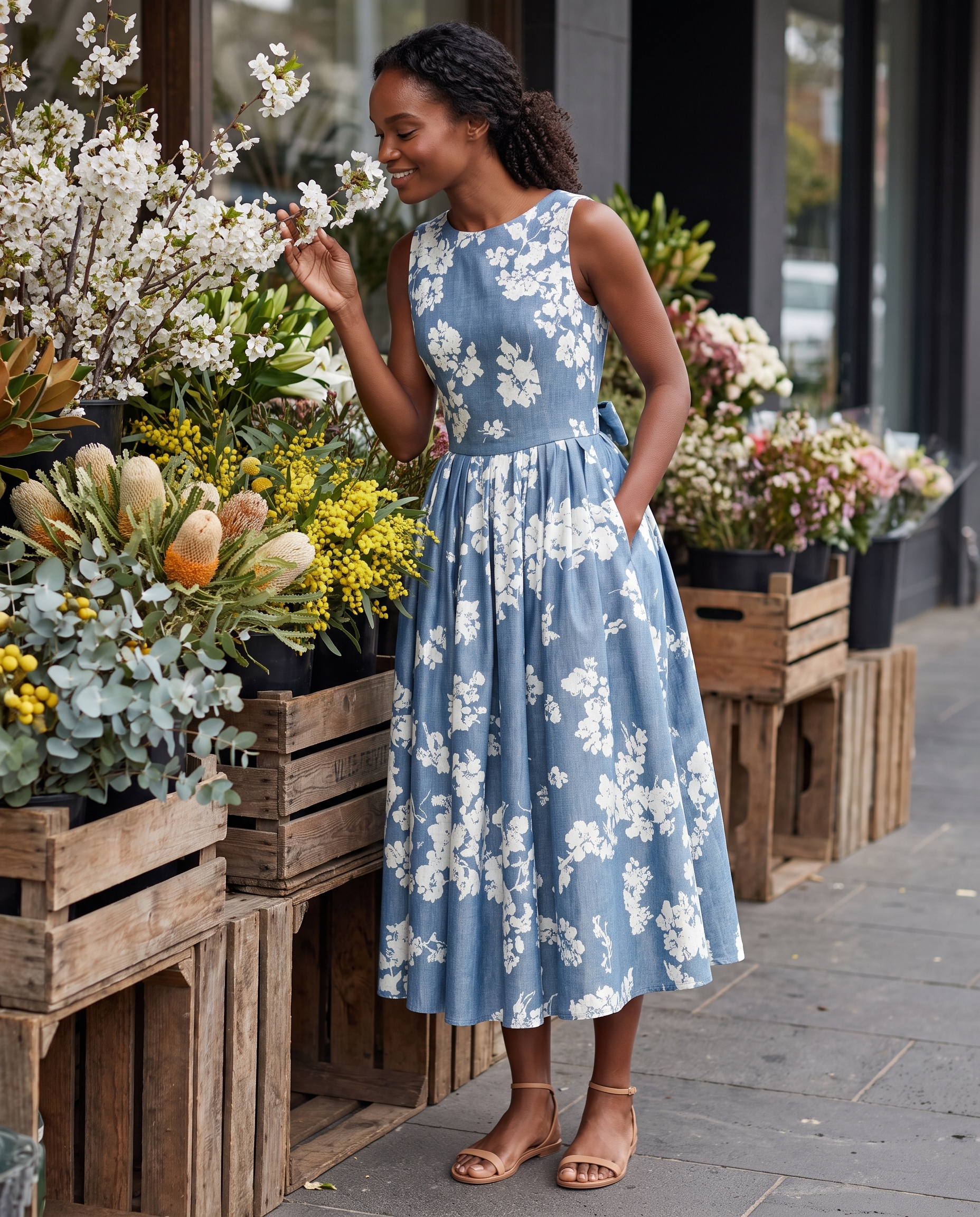 Midi Dress – Off-Shoulder Floral Swing — Australian lifestyle 1