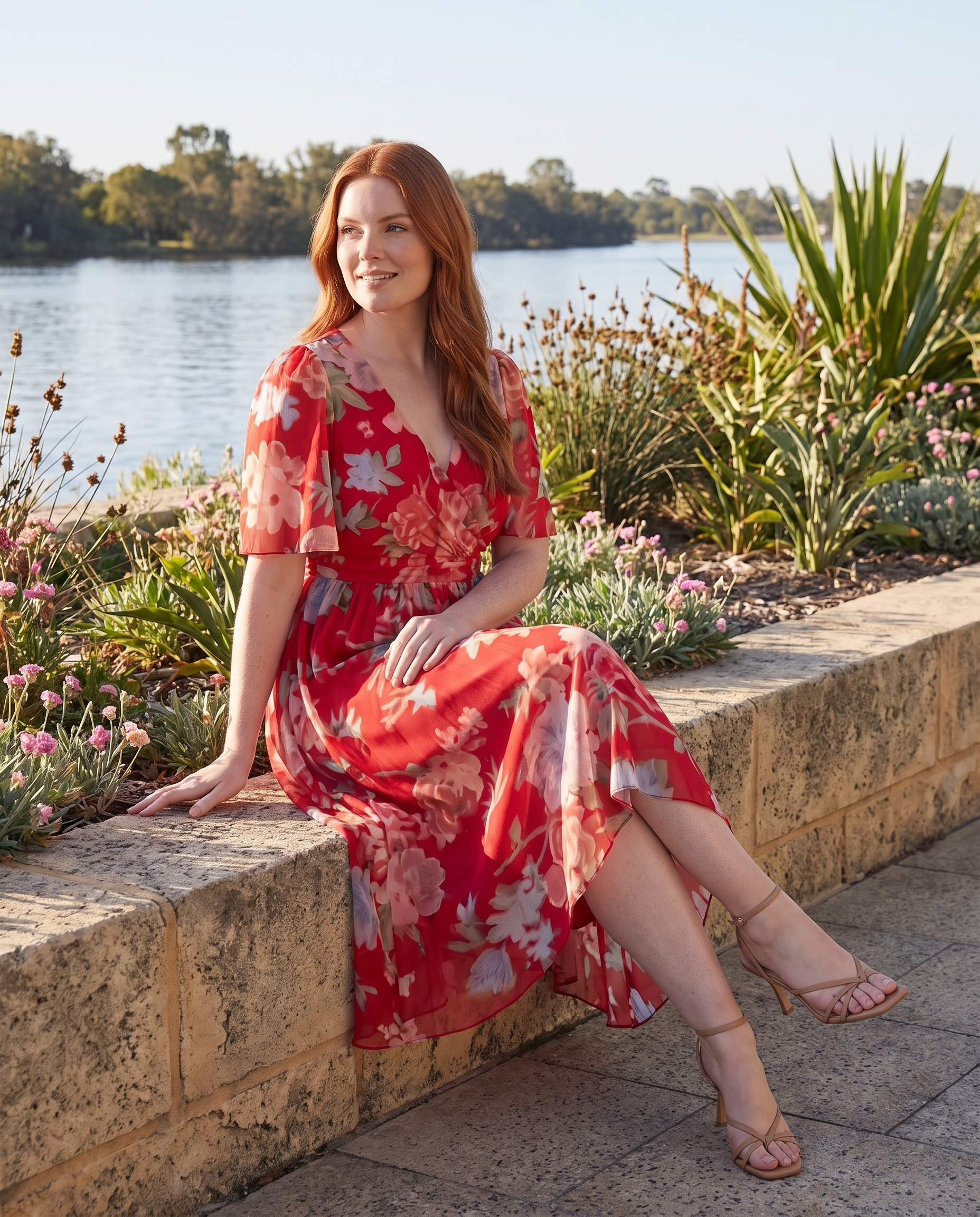 Midi Dress – Floral V-Neck Midi — Australian lifestyle 1